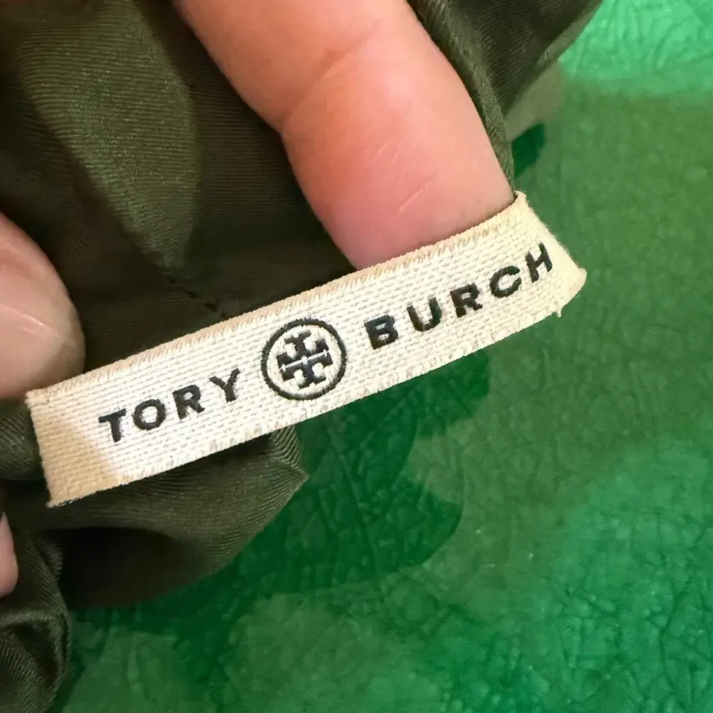 Tory Burch Forest Green Silk Hair Accessory
